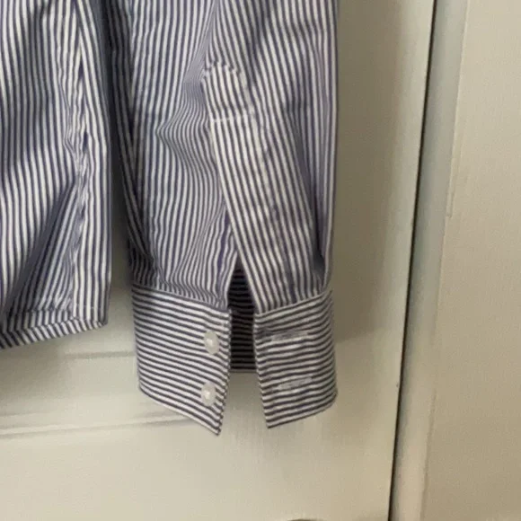 Banana Republic Navy and White Striped Shirt Tailored Fit - Picture 7 of 9